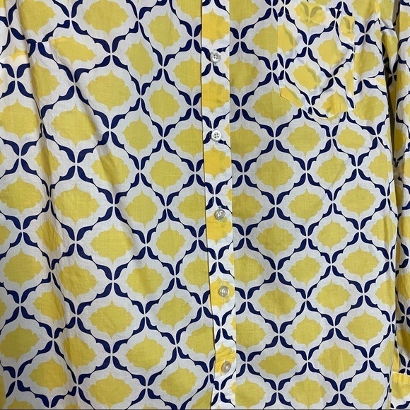 Talbots Yellow and Blue Buttondown Shirt Sz. M - Picture 6 of 10